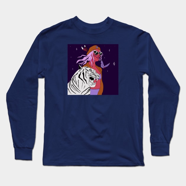 Friend with a tiger Long Sleeve T-Shirt by pink_pizzanova